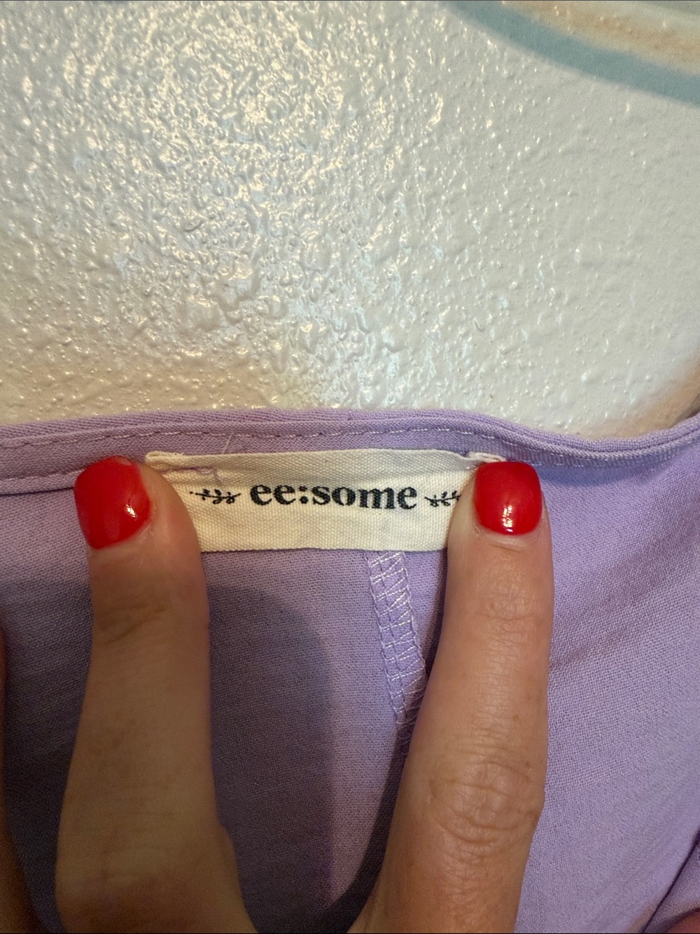 eesome Lavender Peplum V-Neck Women’s Blouse - Picture 5 of 6